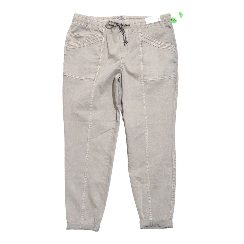 Maurices Women XL Short Khaki Jogger Pants Repreve Recycled Drawstring Utility